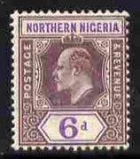 Northern Nigeria 1905-07 KE7 MCA 6d dull purple & violet mounted mint SG 25