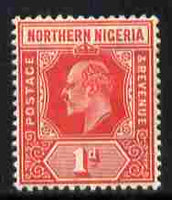 Northern Nigeria 1910-11 KE7 MCA 1d carmine mounted mint SG 29