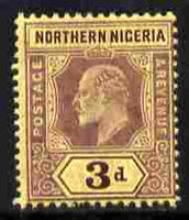 Northern Nigeria 1910-11 KE7 MCA 3d purple on yellow mounted mint SG 32