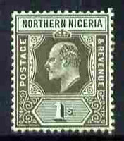 Northern Nigeria 1910-11 KE7 MCA 1s black on green mounted mint SG 36