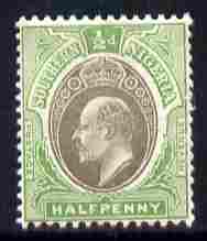 Southern Nigeria 1903-04 KE7 Crown CA 1/2d grey-black & pale green mounted mint SG 10