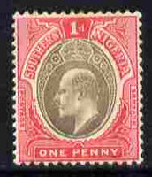 Southern Nigeria 1903-04 KE7 Crown CA 1d grey-black & carmine mounted mint SG 11