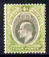 Southern Nigeria 1903-04 KE7 Crown CA 4d grey-black & olive-green mounted mint SG 14