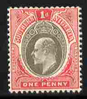 Southern Nigeria 1904-09 KE7 MCA 1d grey-black & carmine mounted mint SG 22/a