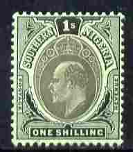 Southern Nigeria 1907-11 KE7 MCA 1s black on green mounted mint SG 40