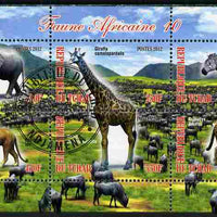 Chad 2012 African Fauna #10 perf sheetlet containing 6 values cto used