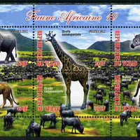 Chad 2012 African Fauna #10 perf sheetlet containing 6 values unmounted mint