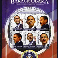 Dominica 2009 Inauguration of Pres Barack Obama perf sheetlet of 6 unmounted mint, SG MS3634