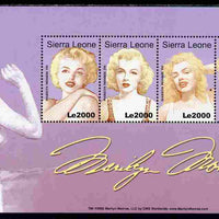 Sierra Leone 2006 80th Birth Anniv of Marilyn Monroe perf sheetlet of 4 unmounted mint SG 4469a