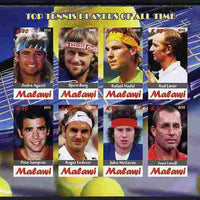 Malawi 2012 Top Tennis Players of All Time imperf sheetlet containing 8 values unmounted mint