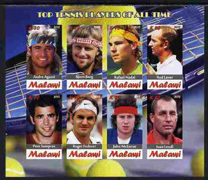 Malawi 2012 Top Tennis Players of All Time imperf sheetlet containing 8 values unmounted mint