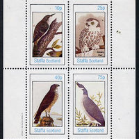 Staffa 1982 Birds #22 (Creeper, Snowy Owl, Goose & Hawk) perf,set of 4 values (10p to 75p) unmounted mint