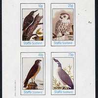 Staffa 1982 Birds #22 (Creeper, Snowy Owl, Goose & Hawk) imperf,set of 4 values (10p to 75p) unmounted mint