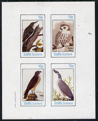 Staffa 1982 Birds #22 (Creeper, Snowy Owl, Goose & Hawk) imperf,set of 4 values (10p to 75p) unmounted mint