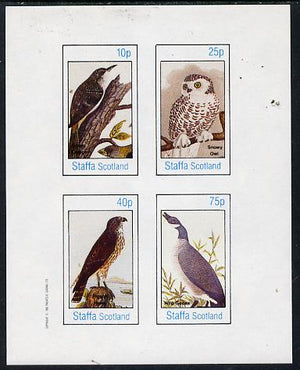 Staffa 1982 Birds #22 (Creeper, Snowy Owl, Goose & Hawk) imperf,set of 4 values (10p to 75p) unmounted mint