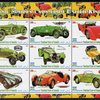 Puntland State of Somalia 2010 Classic Sports Cars of United Kingdom #1 perf sheetlet containing 9 values unmounted mint