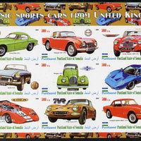 Puntland State of Somalia 2010 Classic Sports Cars of United Kingdom #4 imperf sheetlet containing 9 values unmounted mint