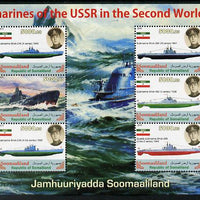 Somaliland 2011 Russian Submarines of Second World War #2 perf sheetlet containing 6 values unmounted mint