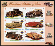 Puntland State of Somalia 2010 Classic Cars of America #2 imperf sheetlet containing 6 values with Lions Int Logo unmounted mint