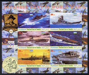 Puntland State of Somalia 2010 Japanese Navy in Second World War #1 imperf sheetlet containing 6 with Scout badges values unmounted mint