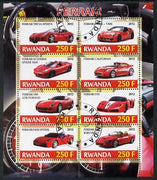 Rwanda 2012 Ferrari perf sheetlet containing 8 values fine cto used