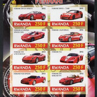 Rwanda 2012 Ferrari imperf sheetlet containing 8 values unmounted mint