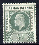 Cayman Islands 1901-03 KE7 Crown CA 1/2d green mounted mint SG 3