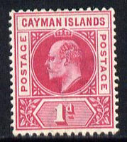 Cayman Islands 1901-03 KE7 Crown CA 1d carmine mounted mint SG 4