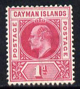 Cayman Islands 1901-03 KE7 Crown CA 1d carmine mounted mint SG 4