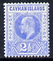 Cayman Islands 1905 KE7 MCA (Postage) 2.5d bright blue mounted mint SG 10