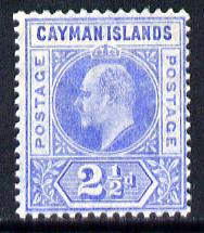 Cayman Islands 1905 KE7 MCA (Postage) 2.5d bright blue mounted mint SG 10