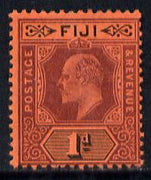 Fiji 1903 KE7 Crown CA 1d dull purple & black on red mounted mint SG 105