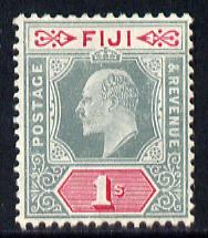 Fiji 1904-09 KE7 MCA 1s green & carmine mounted mint SG 117