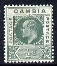 Gambia 1904-06 KE7 MCA 1/2d green mounted mint SG 57