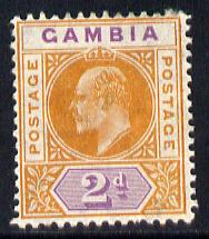 Gambia 1904-06 KE7 MCA 2d orange & mauve mounted mint SG 59