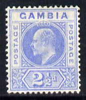 Gambia 1904-06 KE7 MCA 2.5d bright blue mounted mint SG 60