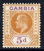 Gambia 1909 KE7 MCA 5d orange & purple mounted mint SG 77