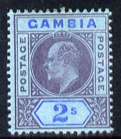 Gambia 1909 KE7 MCA 2s purple & blue on blue mounted mint SG 83