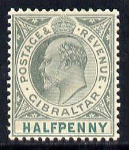 Gibraltar 1903 KE7 Crown CA 1/2d grey-green & green mounted mint SG 46