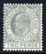 Gibraltar 1906-12 KE7 MCA 2d greyish-slate mounted mint SG 68