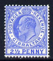 Gibraltar 1906-12 KE7 MCA 2.5d ultramarine mounted mint SG 69