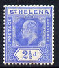 St Helena 1908-11 KE7 Key Plate 2.5d blue mounted mint SG64