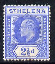 St Helena 1908-11 KE7 Key Plate 2.5d blue mounted mint SG64