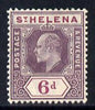 St Helena 1908-11 KE7 Key Plate 6d dull & deep purple mounted mint SG67a