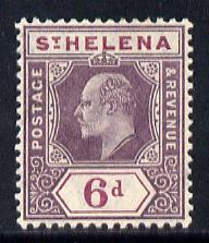 St Helena 1908-11 KE7 Key Plate 6d dull & deep purple mounted mint SG67a