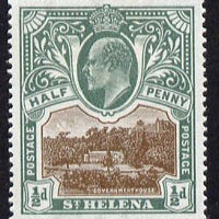 St Helena 1903 KE7 Pictorial 1/2d brown & grey-green mounted mint SG55