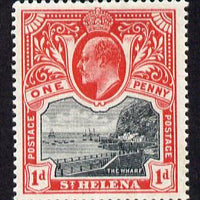 St Helena 1903 KE7 Pictorial 1d black & carmine mounted mint SG56