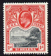 St Helena 1903 KE7 Pictorial 1d black & carmine mounted mint SG56