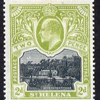 St Helena 1903 KE7 Pictorial 2d black & sage-green mounted mint SG57