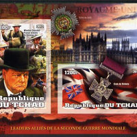 Chad 2012 Leaders of the Allies in Second World War - Winston Churchill (England) imperf sheetlet containing 2 values unmounted mint